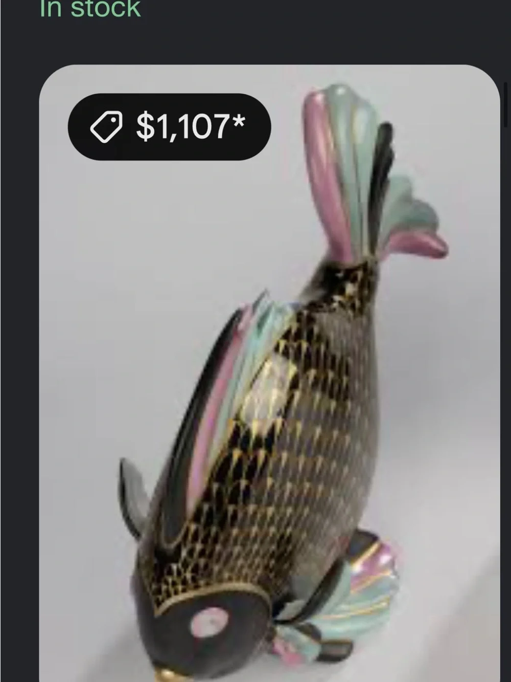 Gorgeous Vintage Cloisonne Seal Fish Figurine Hard to Find